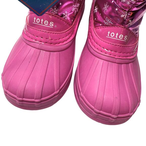 Totes Birchmount Water Resistant Winter Snowflake Snow Boots Girls Size 5M Pink - Picture 4 of 13